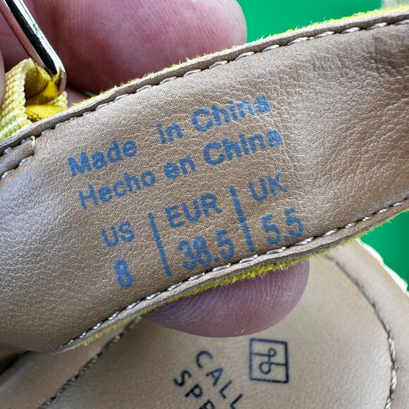 NWOT WOMEN'S "CALL IT SPRING" ANKLE STRAP PLATFORM WEDGE SANDAL YELLOW, SIZE 8 - Picture 3 of 10